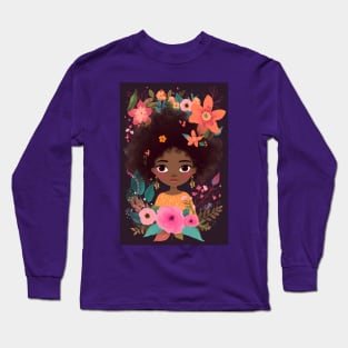 Little Fairy in the Floral Garden Long Sleeve T-Shirt